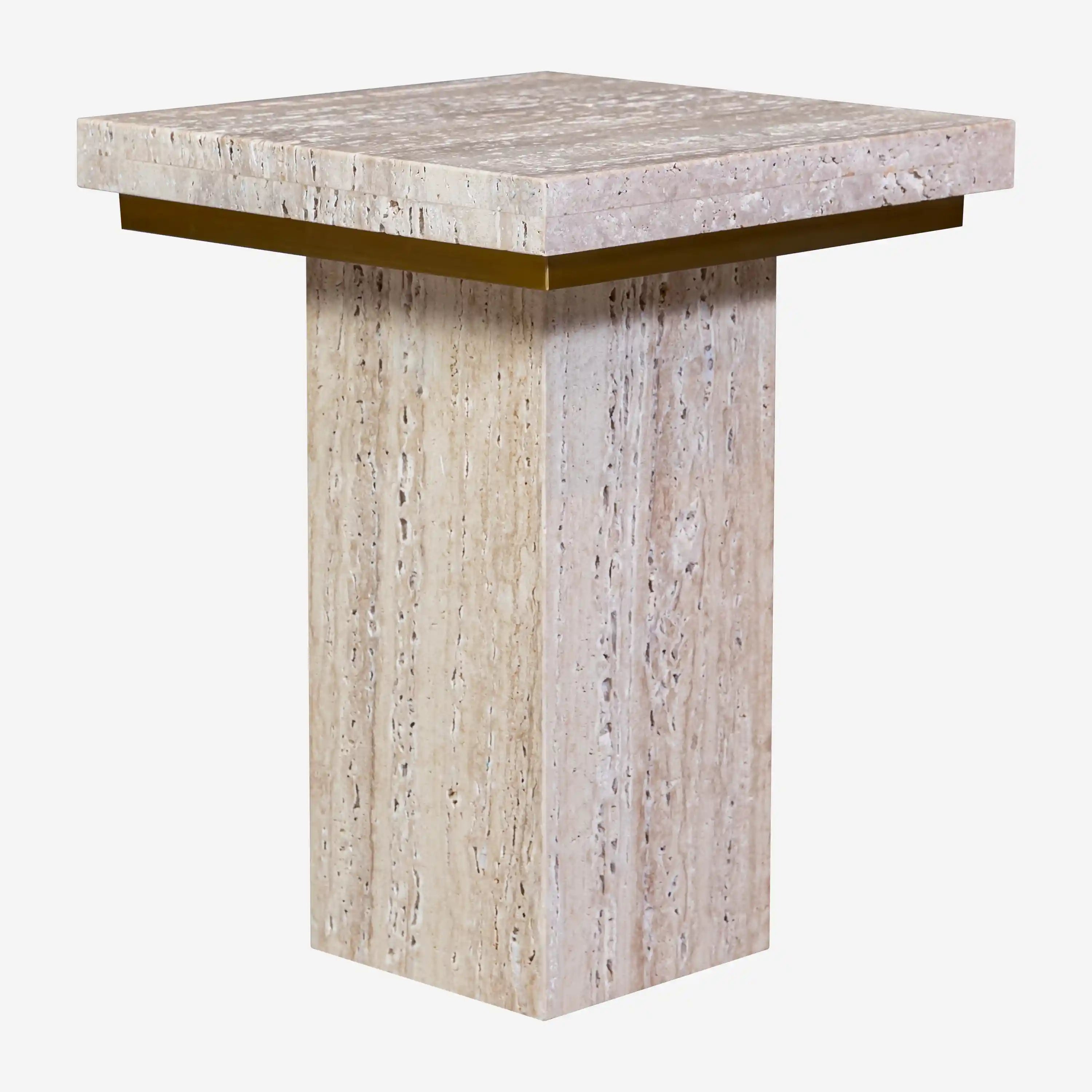 Travertine Side Table